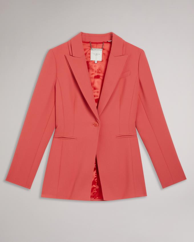 Blazer Ted Baker Single Breasted Doubled Collar Corail Femme | ONQ-20482107